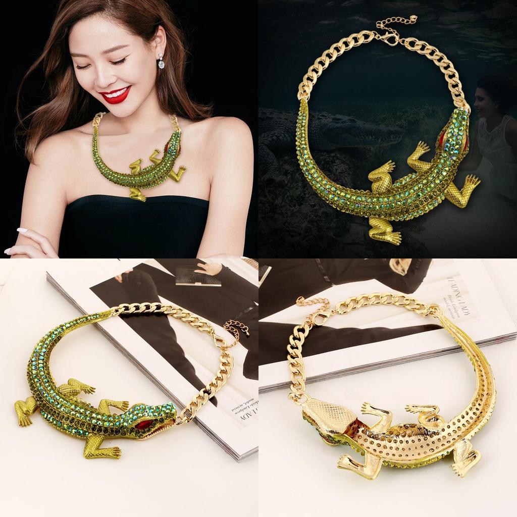 Animal Theme Alloy Necklace Rhinestone Accents For Women Fashion Decoration