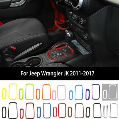 Autocollant de couverture de décoration de garniture d'équipement de voiture ABS adapté aux accessoires d'intérieur de Jeep Wrangler JK 2011 – 2017
