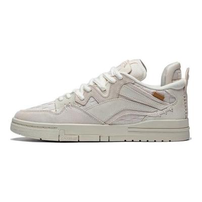 Li Ning We I Pro Trendy Comfortabel Antislip Duurzaam Laag Model Skateschoenen Heren Sneakers Gebroken Wit AECT031-1
