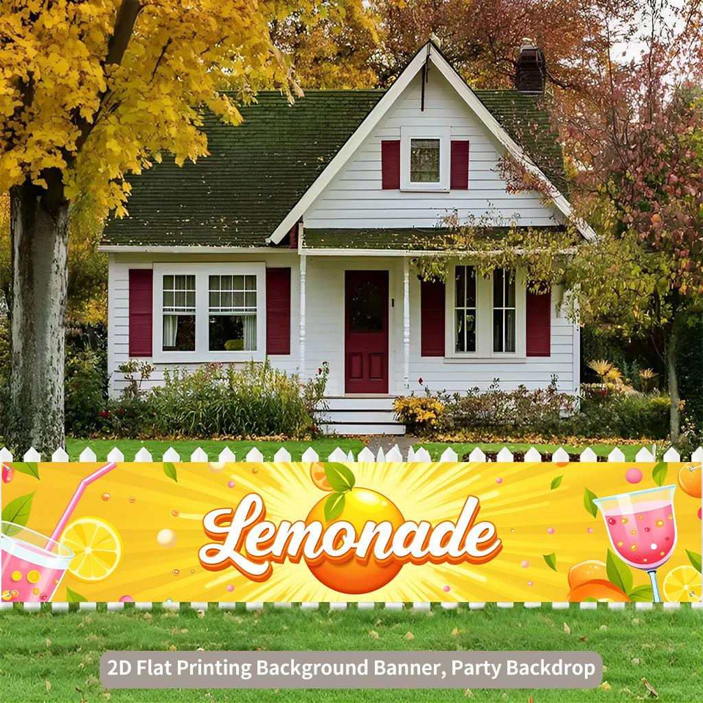 Lemon Drink Refreshing Summer Yard Party Backdrop Banner