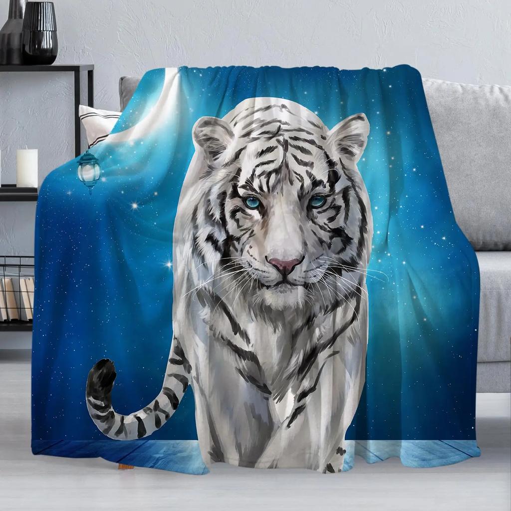 Tiger Blanket Super Soft Warm Bedding Animal Print Throw Blankets Sofa Couch Bedroom Decor Flannel Plush Blanket for All Season
