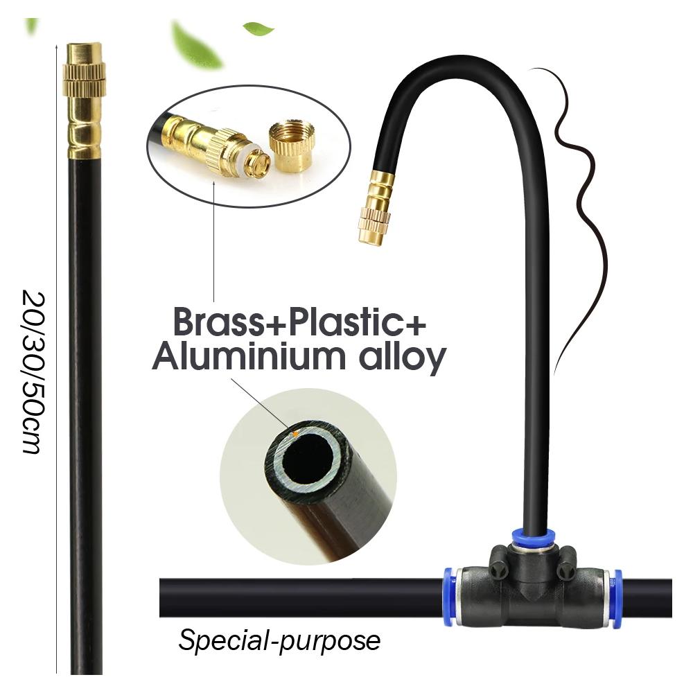20-5m 3/8" 9/12mm Misting Cooling System 360° Free-bend Brass Nozzle Adjustable Atomizer Sprayer Garden Irrigation 80mesh Filter