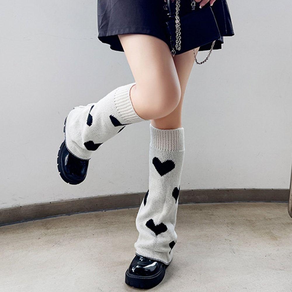 Star Pattern Punk Leg Warmers Cross Design Knitted Leg Warmers Leg Cover Accessories  Winter