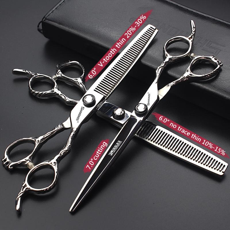 Hairdressing Cutting Scissors Hair Styling Tools 6/6.5/7 inch Salon Scissors Set 440C Barber Shears 10 25 40 50 Thinning Rate