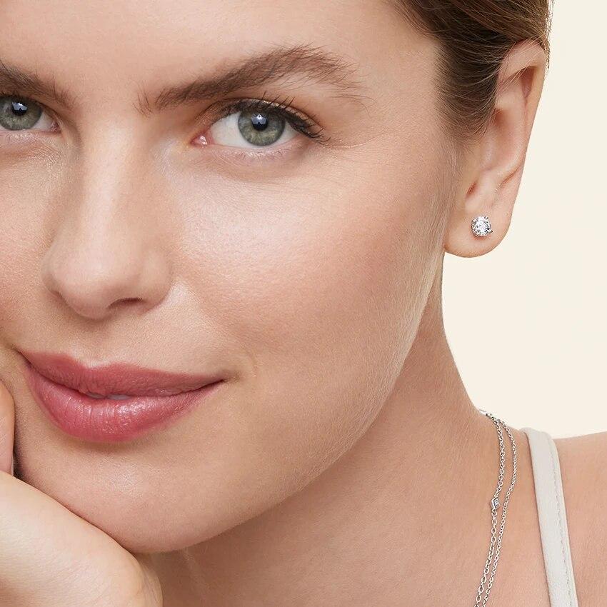 D Color VVS1 EX 1CT Moissanite Stud Earrings for Women 925 Sterling Silver Wedding Gift Top Quality Dazzling Earrings