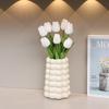 Creative Electroplated Silver, Milky White Vase, Ceramic Living Room Flower Arrangement Table Decor Light Luxury Style Vase, 1Pc