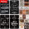 [MyPlate] Poster de Ziua Recunoștinței de epocă Placă de metal recunoscător Placă de familie Placă de tablă Decor de perete pentru Bar Pub Placă de decorare