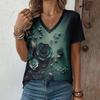 Casual Loose Women's V-neck Top Fashionable Short Sleeve Fashionable Versatile T-Shirts Women’s