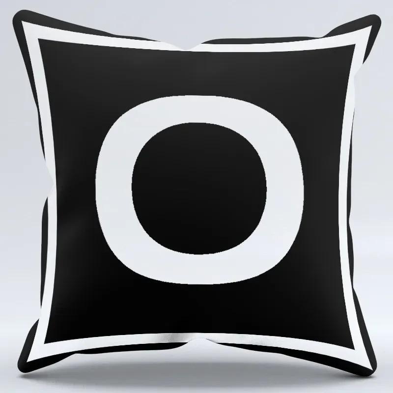 Simple Black and White Letter Print Pattern Home Bedroom Living Room Sofa Car Office Decoration Pillowcase