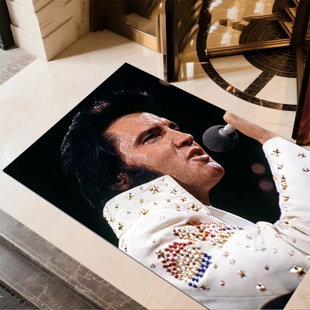Elvis Presley: Rock Roll Carpet Perfect for Entryway Study room Balcony Game Room Anti-slip Rug Anime Office Decor Best for Christmas