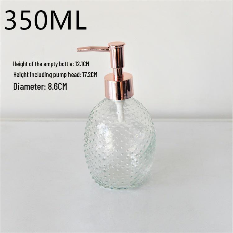 Transparent Glass Press-Top Bottles Set for Hand Sanitizer & Shower Gel