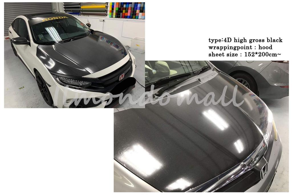 IlMondoMall 4D Carbon Sheet, High Gloss, Carbon Style, Carbon Sticker, General Purpose, Glossy Type