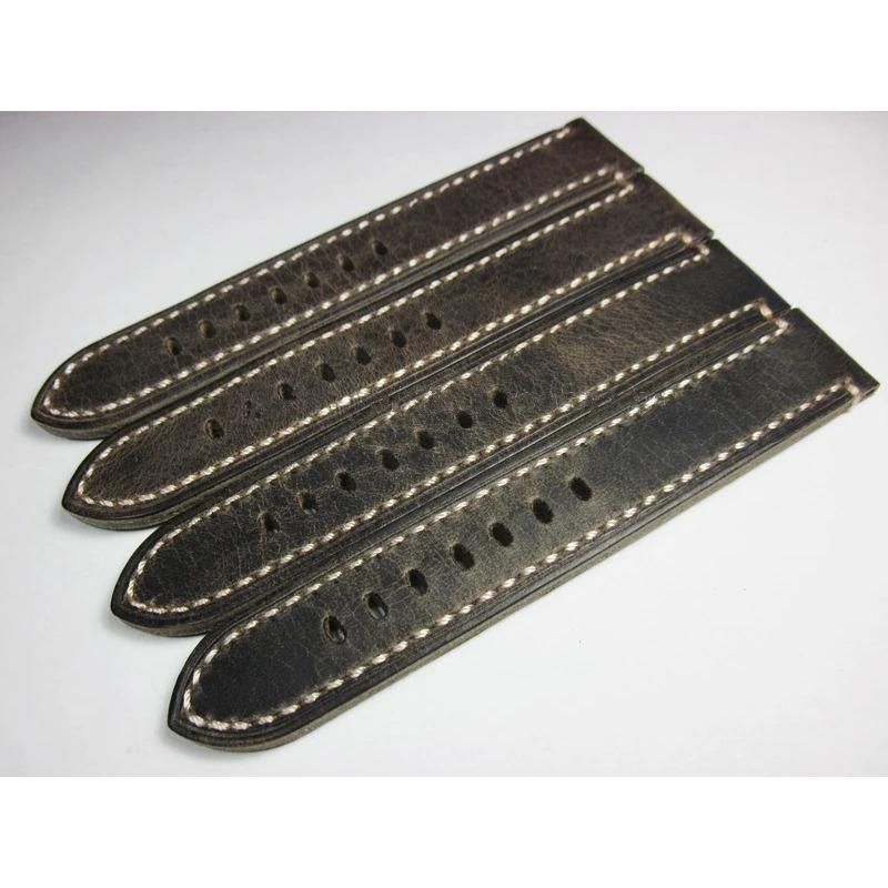 Ζώνη ρολογιού 18 19 20 21 22 24mm Ρετρό γκρι Χειροποίητο λουράκι καρπού πρώτης κατηγορίας Δέρμα αγελάδας Βραχιόλι ανδρικό λουράκι ΓΝΗΣΙΟ ΔΕΡΜΑ