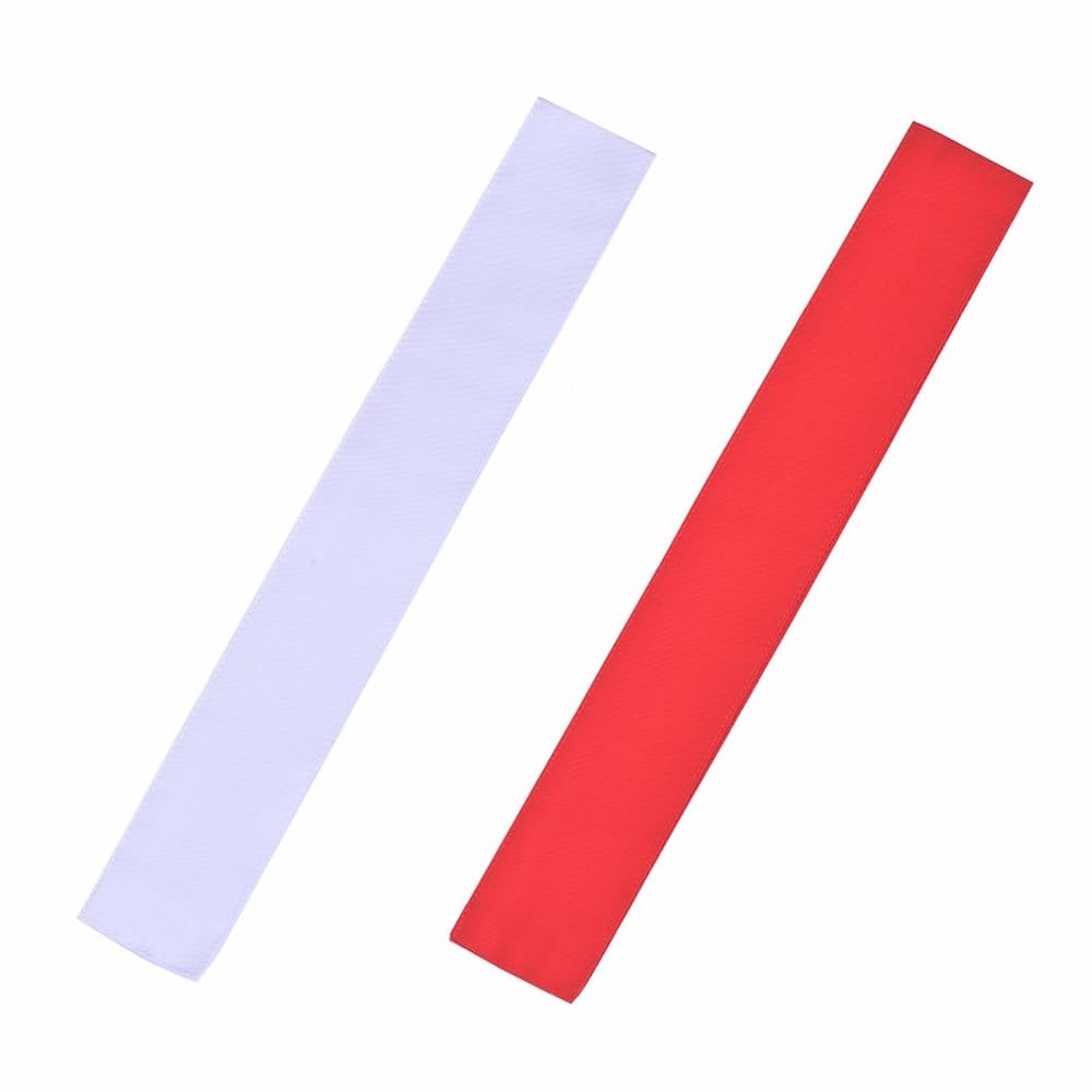 SHINBU Kendo Červeno-bílé tasuki a bílé tasuki používané v kendu (Sash) [Červené soutěže] (Bez výšivky)