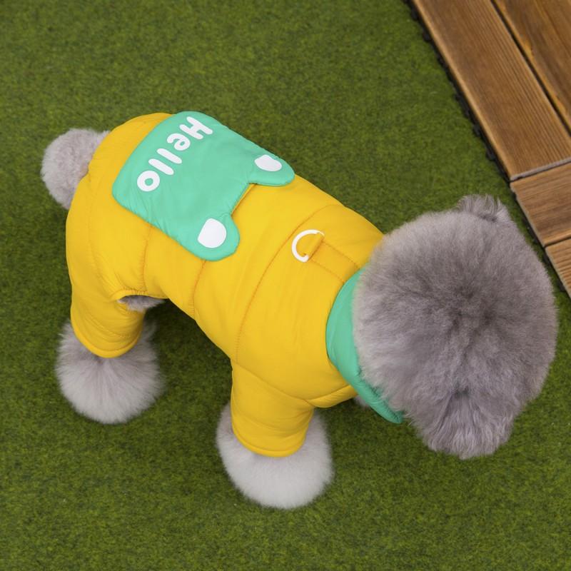 Kış Köpek Pamuklu Mont Küçük Irklar Teddy Bichon Dört Ayaklı Sıcak Evcil Hayvan Süveteri Sonbahar Kıyafeti