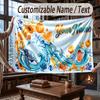 Octopus Sea Life Theme Throw Blanket Custom Name Text Personalized Blanket Soft Cozy Blanket for Home Sofa Bed