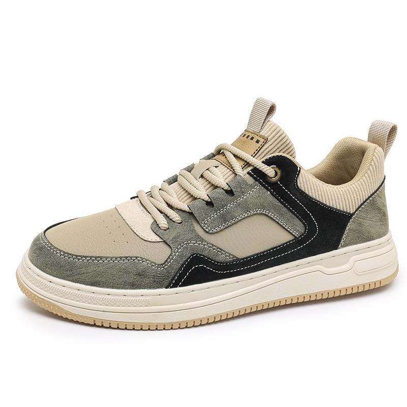 

Mens Board Shoes 2026 New Fashion Lace Up Leather Commuting Snug Four Season Board Shoes Breathe Anti Slip Casual Sports Shoes 44 чорний коричневого кольору