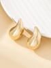 Vintage Chunky Dome Drop Earrings For Women Golden Color Stainless Steel Thick Teardrop Earring Statement Wedding Jewelry Gift