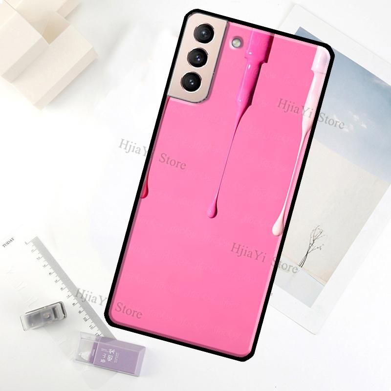 Beautiful Nail Polish Enamel Color Case For Samsung Galaxy S23 Ultra Note 20 10 S9 S10 Plus S20 S21 FE S22 Ultra Phone Cover