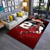 Sports Area Rug, Michael Jordan Chicago Bulls Number 23 Brush Art Dunk Red Dark Print, Fan Decor, Non-Slip Mat