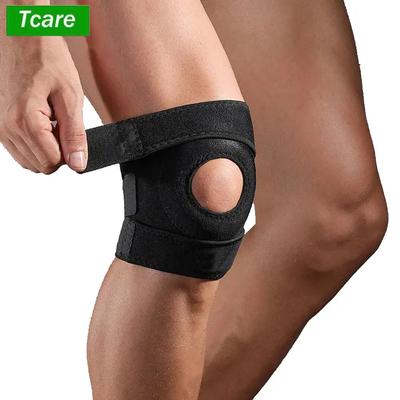 Durable And Safe 1 Pcs Knee Support Brace With Open Patella Design And Adjustable Hook And Loop Closure For Running Biking Aerobics Fitness