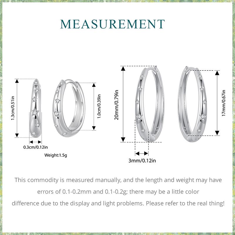 WOSTU S925 Luxury Wedding Earrings 925 Sterling Silver Zircon Star Hoop Earring Women Engagement Pendients Party Jewelry Gift