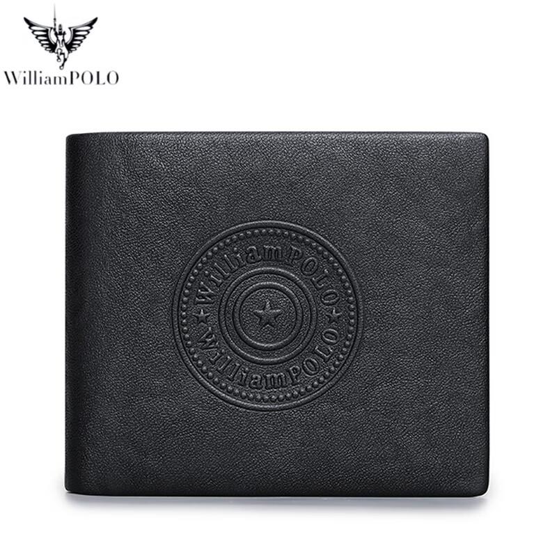 

WILLIAMPOLO Men s Genuine Leather Wallet & Card Holder Horizontal