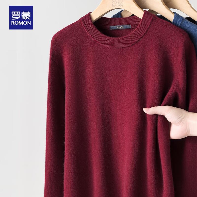 Luomeng Men's Pure Cashmere Round Neck Sweater