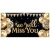 Goodbye Decor Confetti Background Farewell Banner Black Background We Will Miss You Sign for Office Decoration Indoor Decoration