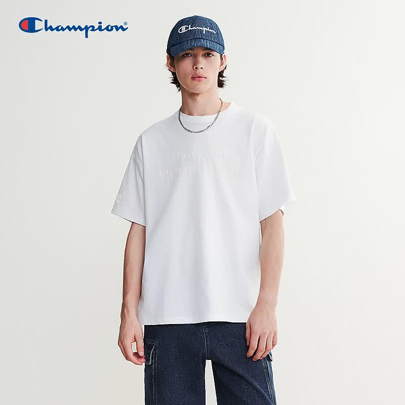 Champion Unisex 3D Letter Cotton Short-Sleeve T-Shirt