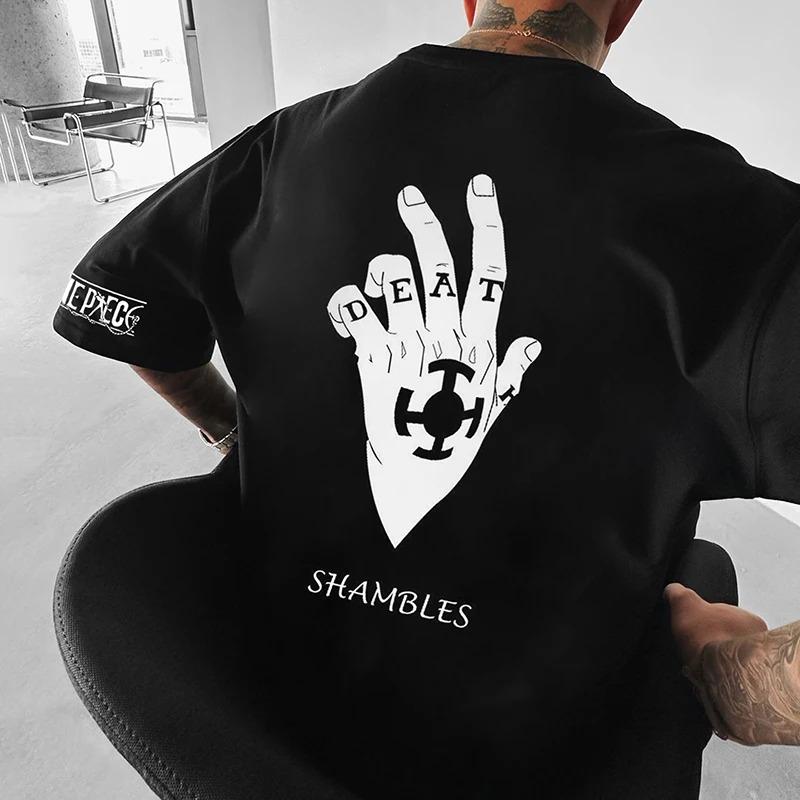 ONE PIECE Unisex tričko Trafalgar Law Japonské anime Letní volné bavlněné Y2K Harajuku Krátký rukáv Hip Hop Streetwear Nadměrné tričko