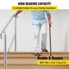 5 Step Railing Stainless Steel Transitional Handrail Fit for Level Surface and 1 To 5 Steps Adjustable Stair Railing Indoor Outdoor Step Railings
