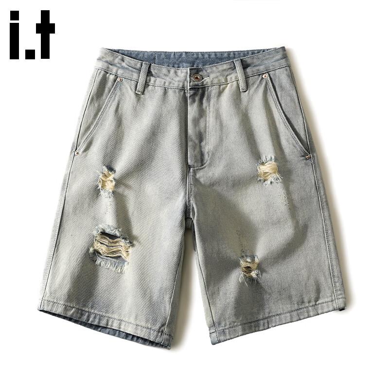 :Pantaloncini Bermuda in Denim Vintage Usurato da Uomo CHOCOOLATEit
