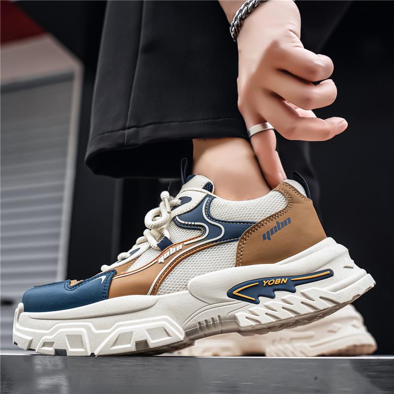 Platform New Men's Sports Shoes with Height-Increasing Thick Soles, Breathable and Versatile, Korean-Style Trendy Running Shoes