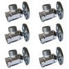 6pcs Polished Zinc Alloy 1/2" Angle Stop Valves - Modern, Durable, Easy-to-Use for Outdoor Faucets & Lawn Care
