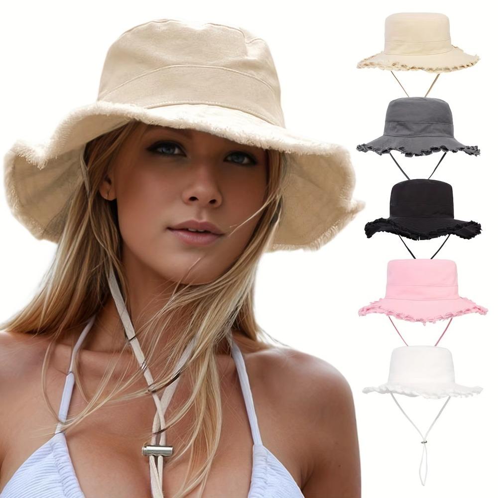 Hyun-Ah Style Bucket Hat Adjustable Hiking Hat Fashionable Fisherman Cap  Four Seasons