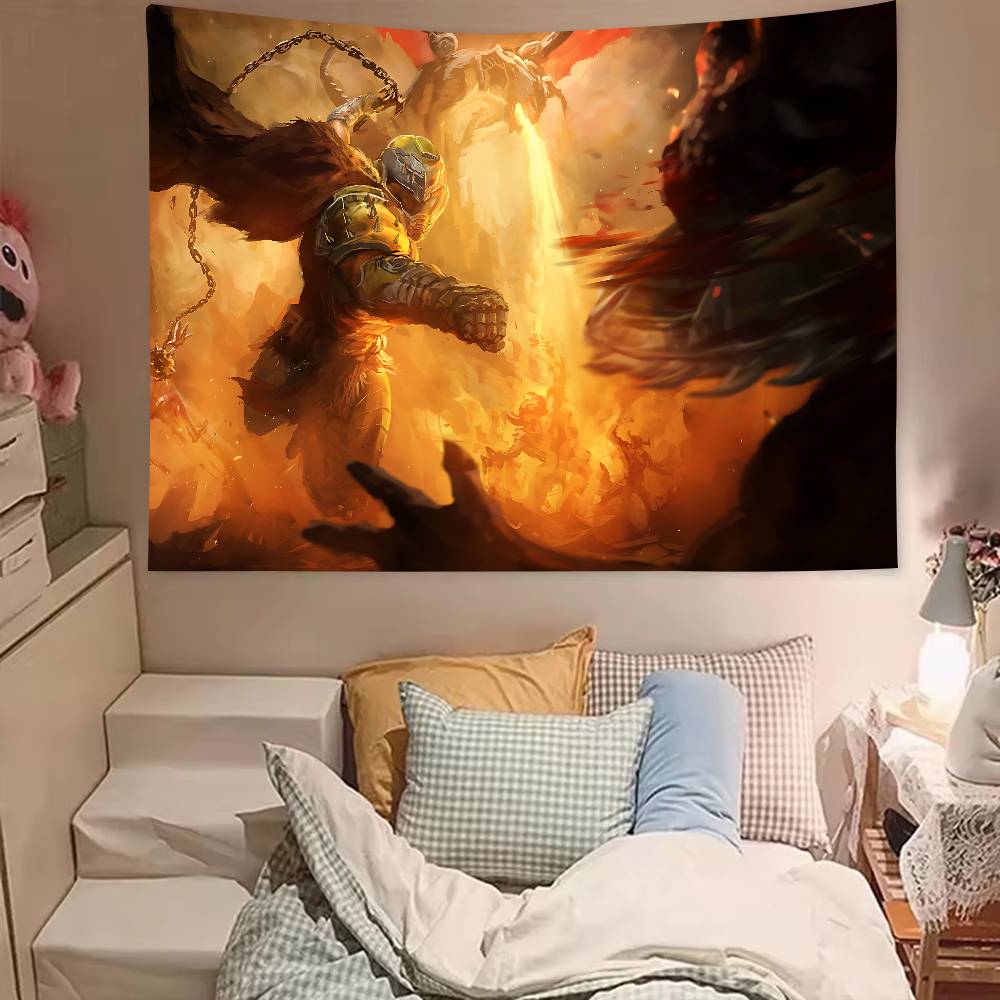 Large Cool FPS Video DDoomS Gaming Tapestry Popular Room Decoration Wall Tapestry Art Room Home Decor Wall Art Decor