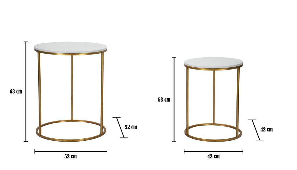 Table Simply Marble Couple Ø 52X63-42X53