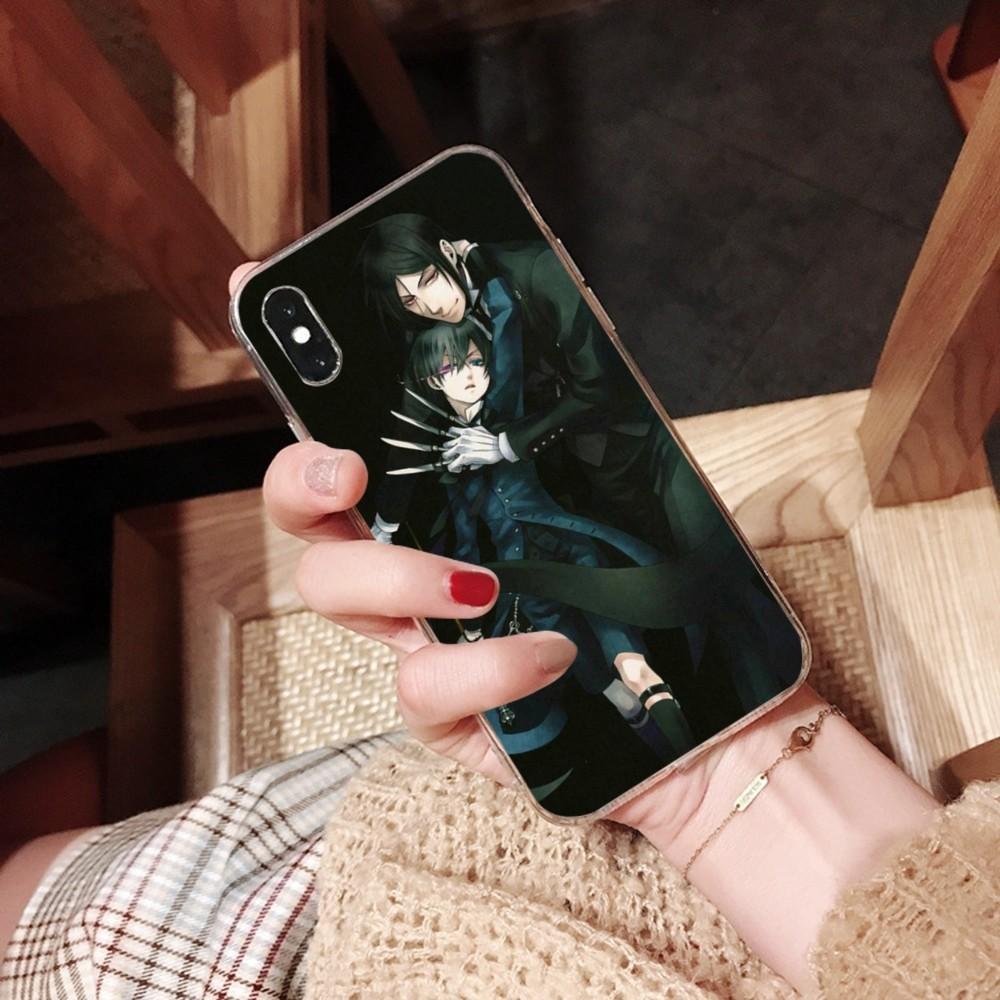 Black Butler Anime Phone Case For iPhone 13 14 Pro Max XS XR 12 11 Pro 13 Mini 6 7 8 Plus Clear Back Cover Capa