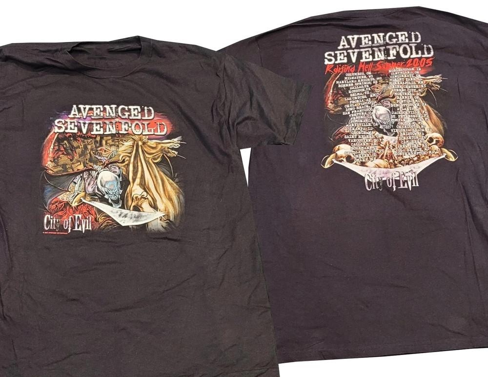 NEW Avenged Seven fold 2005 City Of Evil US Tour Shirt USA Made S5XL Unisex T-Shirt S