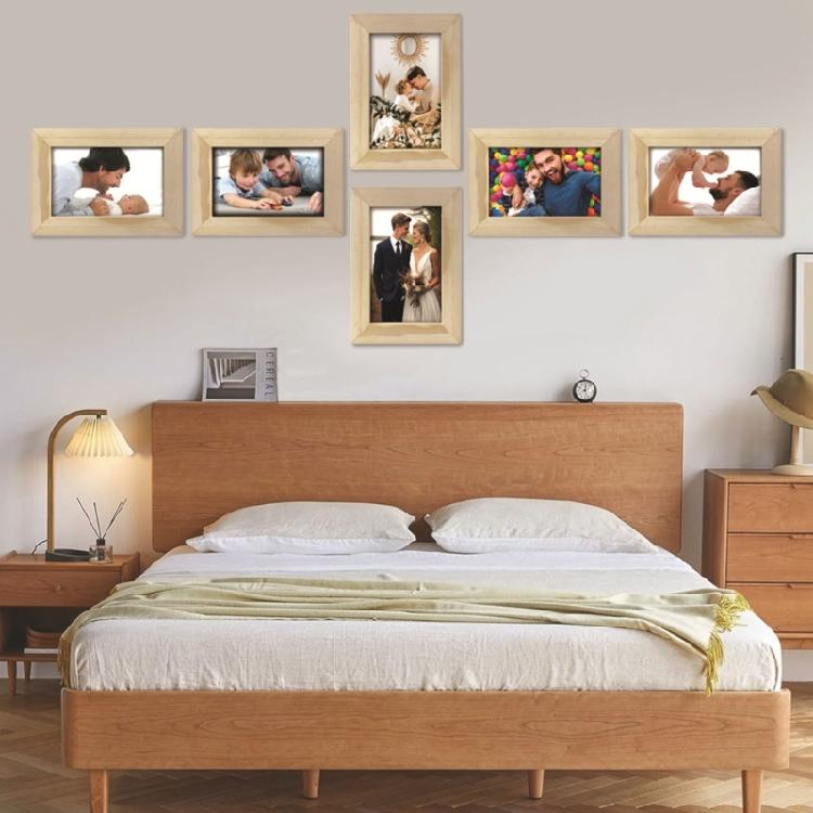 Unfinished Wood Photo Frame for 4x6 Inch Photos Solid Wood Picture Frame for Crafts Tabletop Standing Wall Hanging Frame