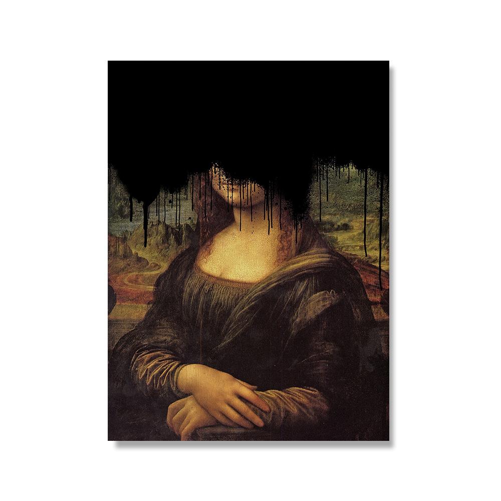 

Мона Лиза черный граффити принт приятного аппетита плакат Rogue Bubblegum женский портрет настенная живопись холст настенная картина домашний декор 21x30cm No Framed фиолетовый