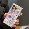 Clear Square Back Tube Case Protection For iPhone 16 ProMax 12 15 Plus 13 11 14 Pro Max Anti-Oxygen,Birthday Teddy Pattern Casing