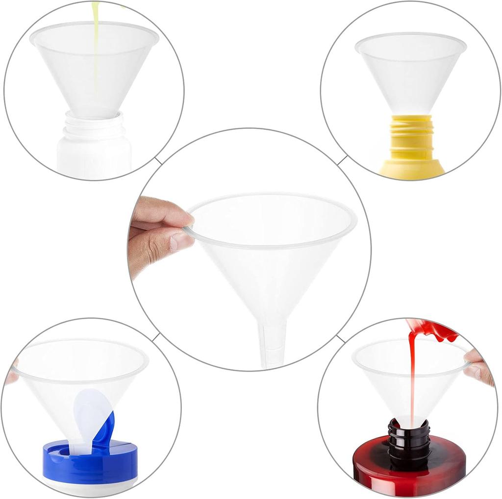 1/3Pcs Plastic Funnels Clear Plastic Filter Funnel Liquid Transfer Funnels for Filling Bottles Liquid Spices Powder Lotion Oils