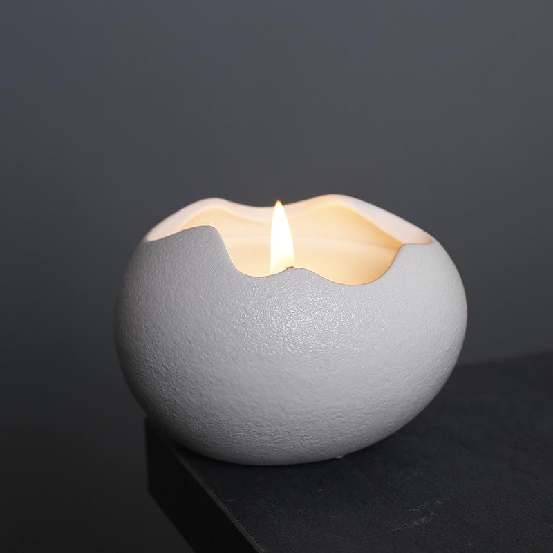 Copo de Vela Cerâmico Criativo Casca de Ovo Copo Vazio Alto Valor Utensílios para Velas de Aromaterapia Suporte para Velas Simples Ornamento
