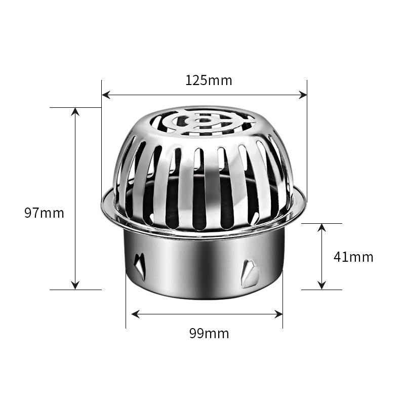 304 Stainless Steel Anti-Clog Roof Drain Insert - Thickened Round Design for Garden & Outdoor Rainwater Management