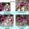 Arazzo Muro di Pietra Mediterraneo, Tessuto di Sfondo con Fiori di Bougainvillea Rosa, Decorazione per la Stanza