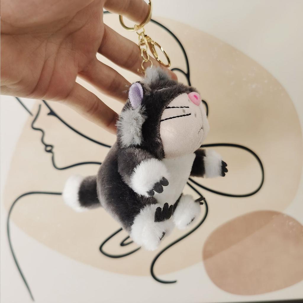 Plush Cat Delightful Toy Keychain 4 Inch Cartoon Stuffed Accessory Animal