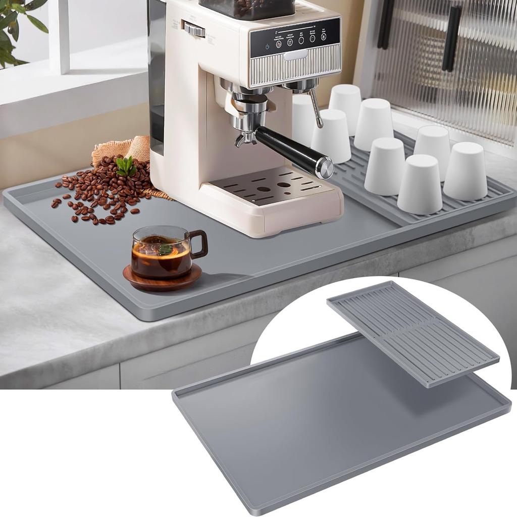 Silicone Coffee Mat  3-In-1 Coffee Bar Mat Multi-Functional Nonslip Coffee Machine Dishwasher  Protector Coffee Bar Accessories