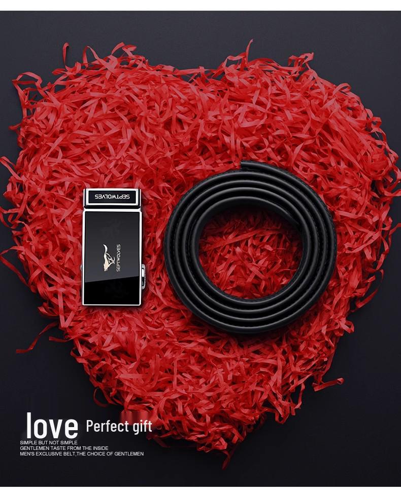 Men's High-End Cowhide Leather Belt with Automatic Buckle - Fashionable Gift for Young Professionals